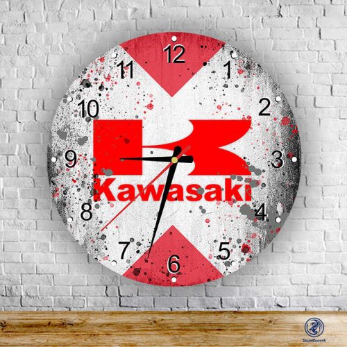 Kawasaki sklenené nástenné hodiny