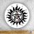 Supernatural - Tetovanie Pentagram sklenené nástenné hodiny