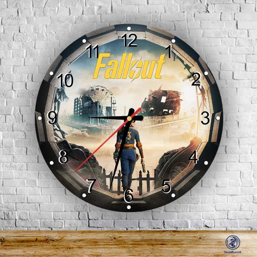 Fallout sklenené nástenné hodiny