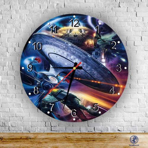Star Trek - Enterprise - okrúhle sklenené nástenné hodiny