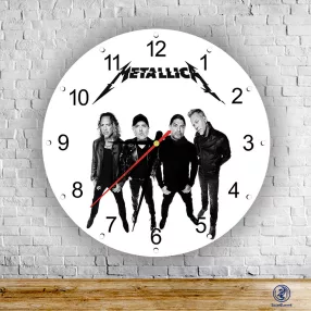 Metallica - okrúhle sklenené nástenné hodiny