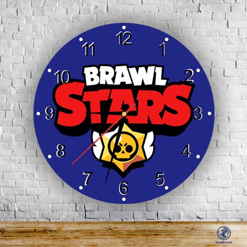 Brawl Stars - okrúhle sklenené nástenné hodiny