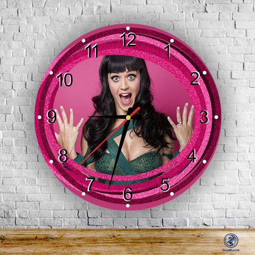 Katy Perry - Funny okrúhle sklenené nástenné hodiny