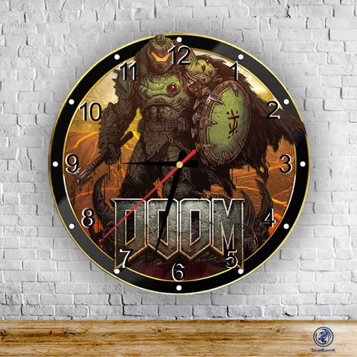 Doom - The Dark Ages - Art okrúhle sklenené nástenné hodiny