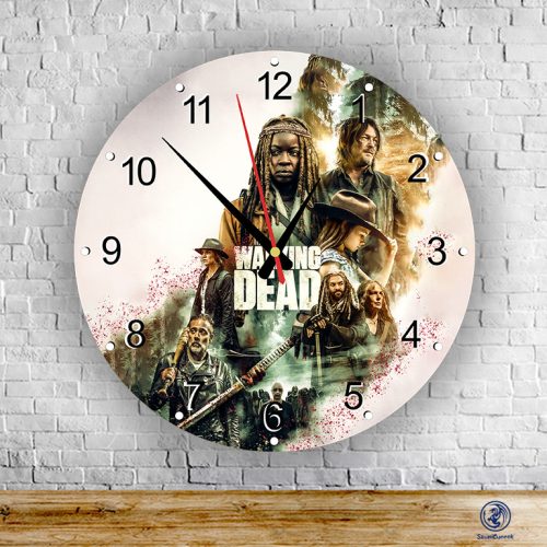 The Walking Dead okrúhle sklenené nástenné hodiny
