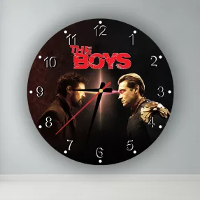   The Boys - Butcher vs.Homelander - okrúhle sklenené nástenné hodiny