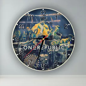 OneRepublic - okrúhle sklenené nástenné hodiny
