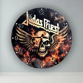 Judas Priest - okrúhle sklenené nástenné hodiny