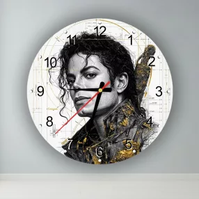 Michael Jackson - okrúhle sklenené nástenné hodiny