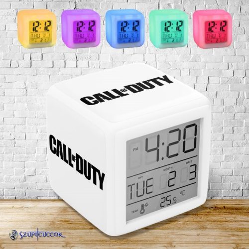 Call of Duty logo meniace farbu svetelný budík