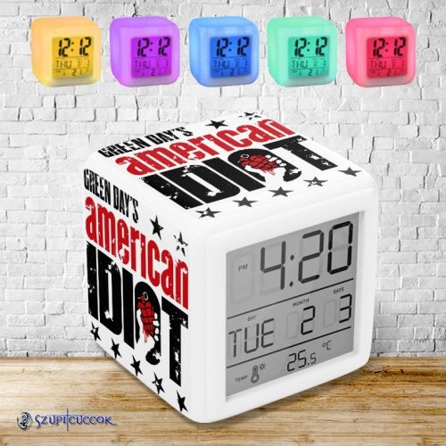 Green Day - American Idiot album meniace farbu svetelný budík