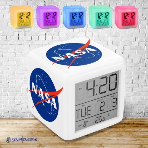 Nasa logo meniace farbu svetelný budík