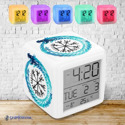 Jormungandr a vegvisir meniace farbu svetelný budík