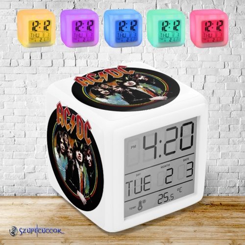 AC/DC kapela meniace farbu svetelný budík