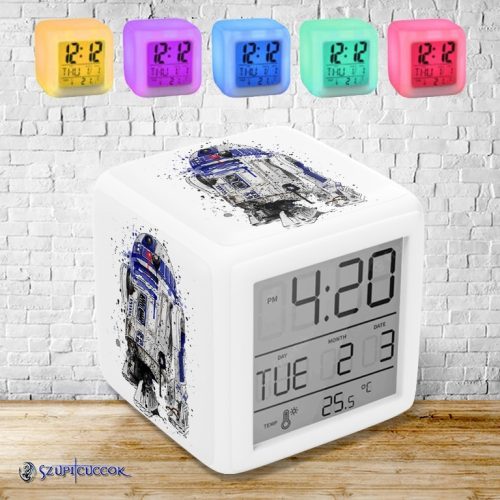 Star Wars - R2D2 meniace farbu svetelný budík