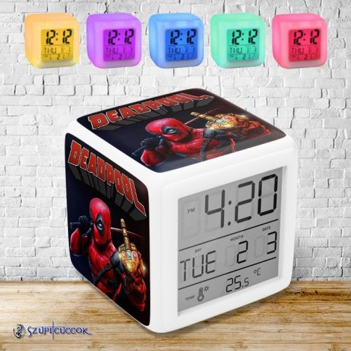 Deadpool - FCK! meniace farbu svetelný budík