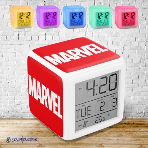 Marvel logo meniace farbu svetelný budík