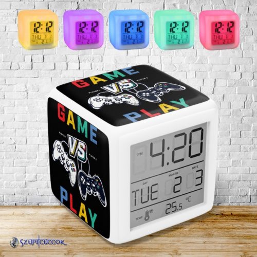 Playstation Hráč 1 vs hráč 2 svetelný budík