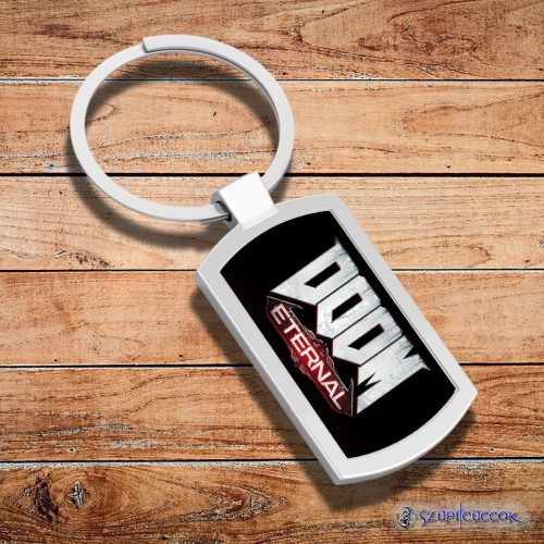Doom - Eternal logo kovová kľúčenka