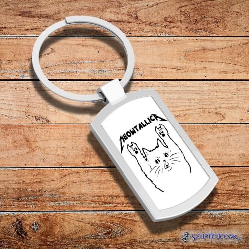 Meowtallica kovová kľúčenka