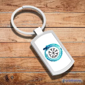 Jormungandr a vegvisir kovová kľúčenka
