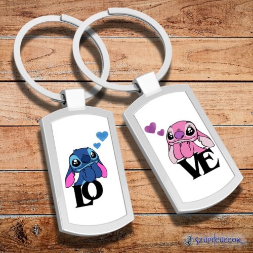 LOVE párová kovová kľúčenka (2ks)
