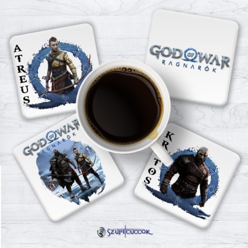 Súprava podložiek pod poháre God Of War - Ragnarök (4ks) - dva druhy