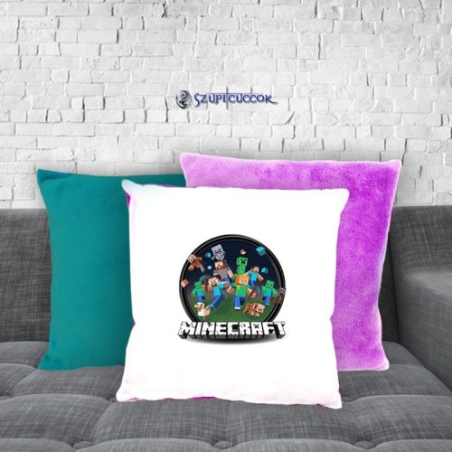 Minecraft okrúhle logo plyšová obliečka na vankúš (viac farieb)