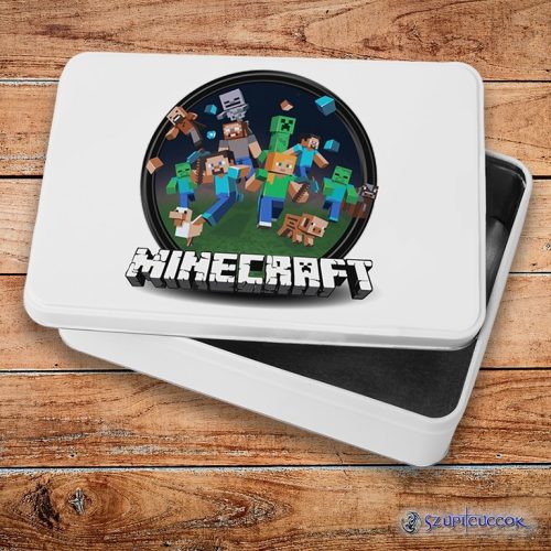 Minecraft okrúhle logo kovový sendvičový box (úložný box)