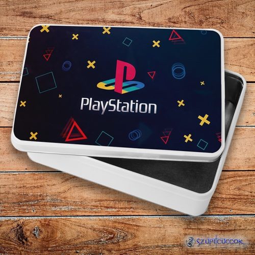 Playstation logo kovový sendvičový box (úložný box)