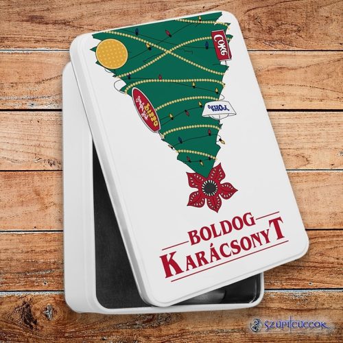 Šťastné Vianoce kovový sendvičový box (úložný box)