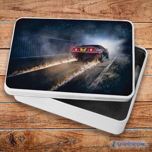 De Lorean 88 mph kovový sendvičový box (úložný box)