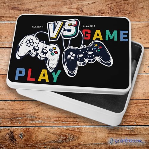 Playstation Hráč 1 vs Hráč 2 kovový sendvičový box (úložný box)