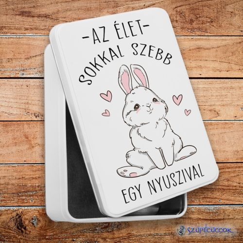Život je oveľa krajší s králikom kovový sendvičový box (úložný box)