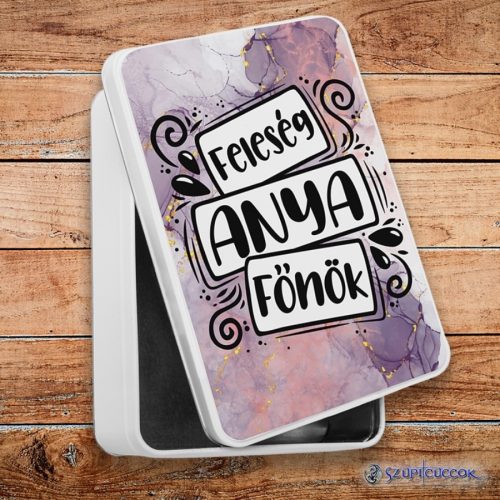 Manželka, Mama, Šéfka kovový sendvičový box (úložný box)